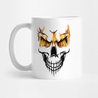 Skull on Fire, Edgy Artwork for a Daring Look Mug